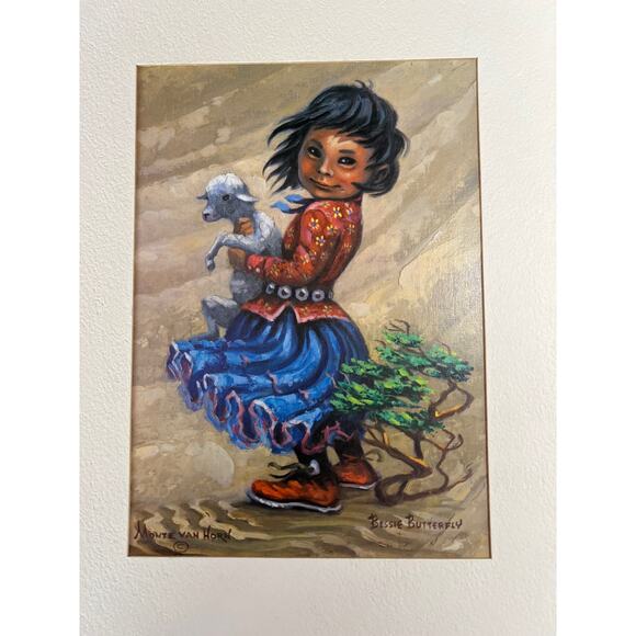 Vintage 70's Set 3 Indian Colored Lithographs Monte van Horn Monteague Flagg - Picture 2 of 7